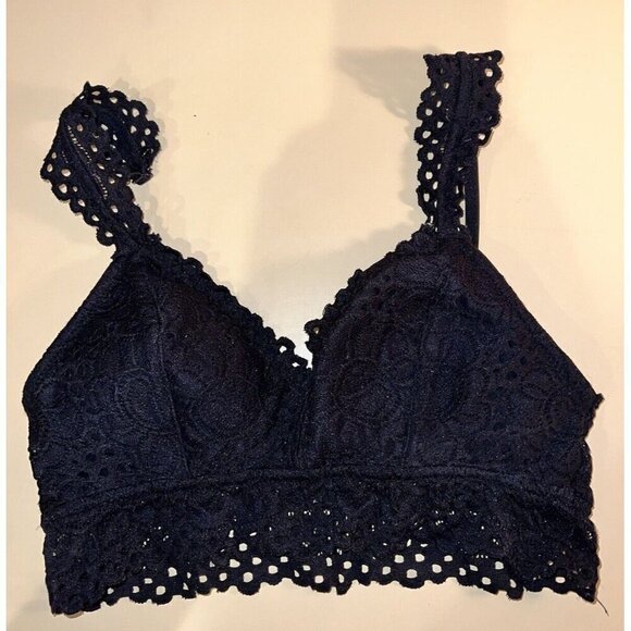 Live Love Dream Aeropostale Bra Women XS Black Lace Bralette Wireless Padded - Picture 2 of 16